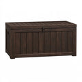 Aufbewahrungsbank 120 x 55 x 60 cm Kunststoff Dunkelbraun mit Klappdeckel