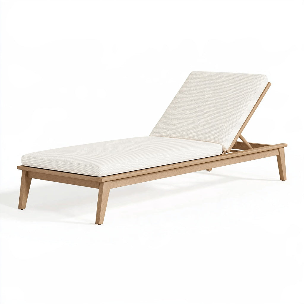 Sonnenliege 200 x 70 cm Holz Beige verstellbar für Garten und Terrasse