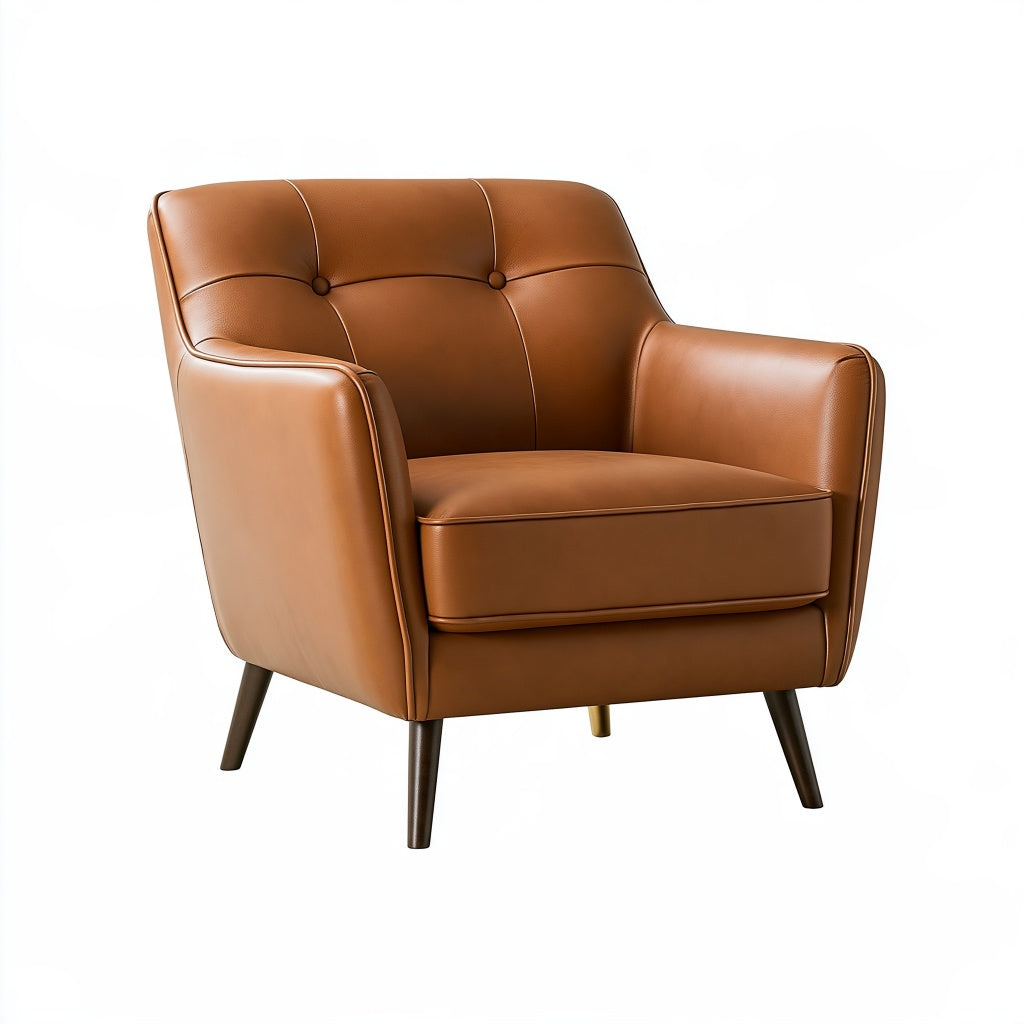 Sessel 78 x 82 x 88 cm Kunstleder Cognac Retro gepolstert