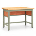 Werkbank 120 x 60 x 85 cm mit Holzplatte und Stahlgestell im Industriestil