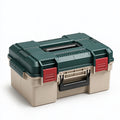 Werkzeugkoffer 40 x 22 x 20 cm Kunststoff Dunkelgrün Beige Rot mit Tragegriff