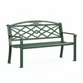 Gartenbank 120 x 60 x 88 cm Metall Grün mit Rückenlehne